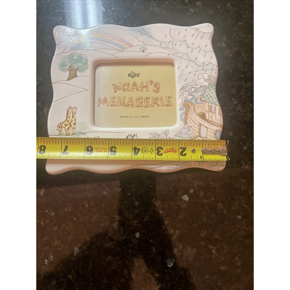 Vintage Russ Noah's Menagerie Picture Frame Baby Nursery 3.5x4  Bible‎ Animal - Picture 6 of 6
